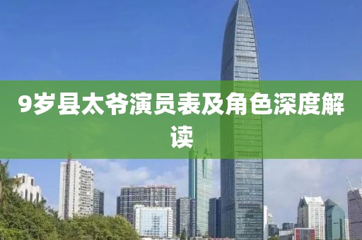 9岁县太爷演员表及角色深度解读